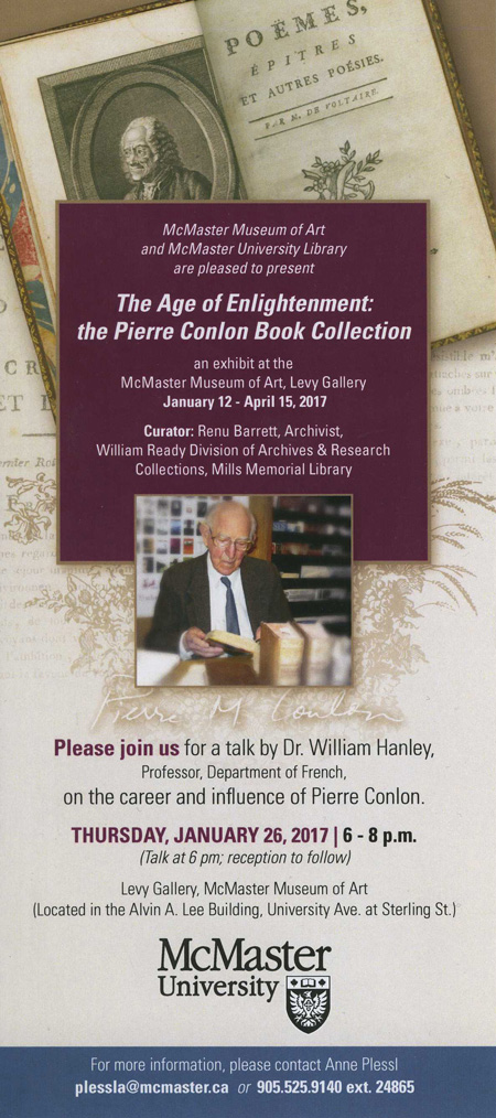 Talk by Dr. Hanley on the Career & Influence of Pierre Conlon