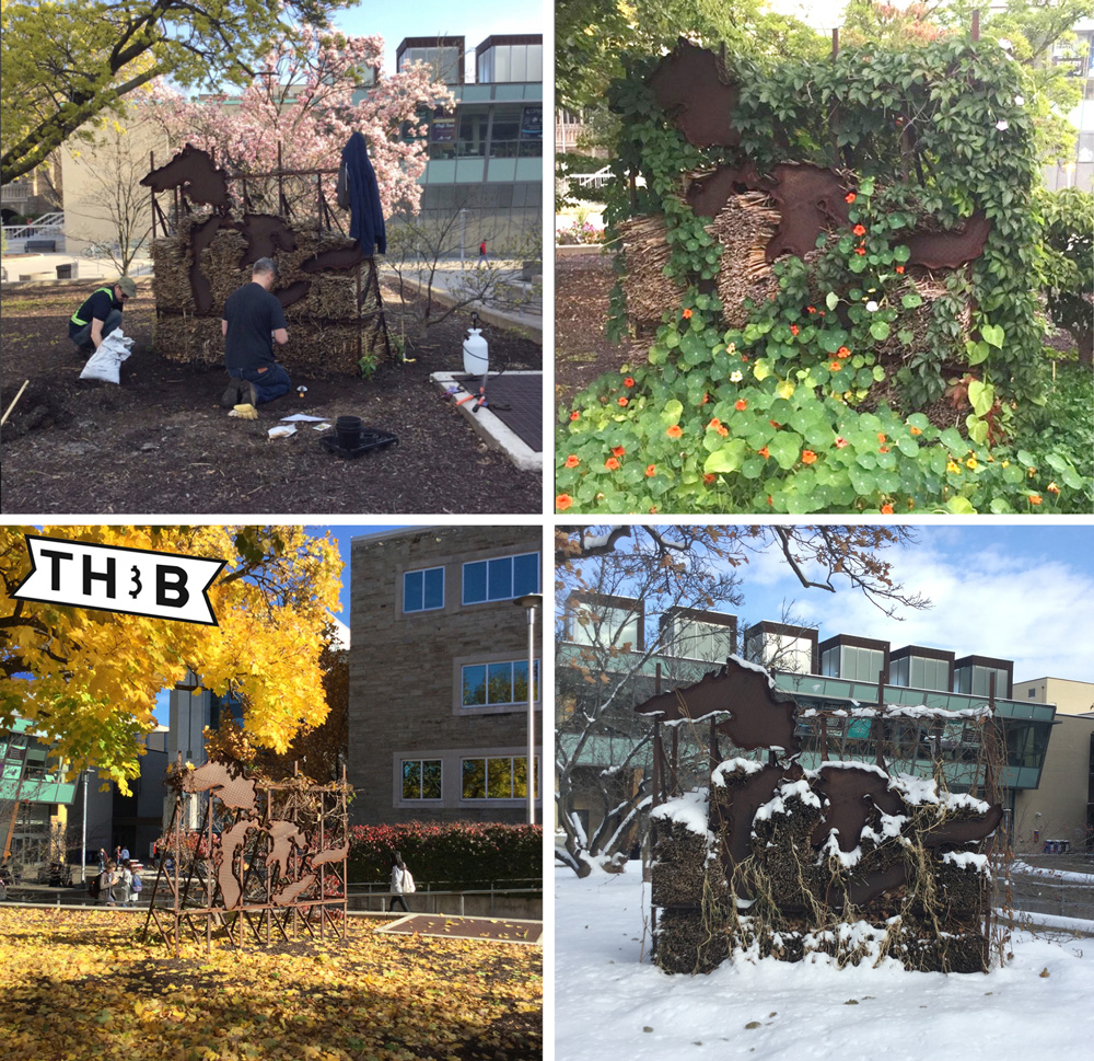 New home on campus for TH&B’s Basin sculpture