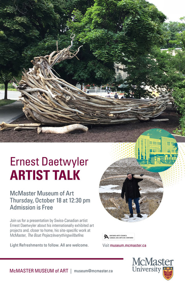 Artist Talk by Ernest Daetwyler – Oct 18 at 12:30