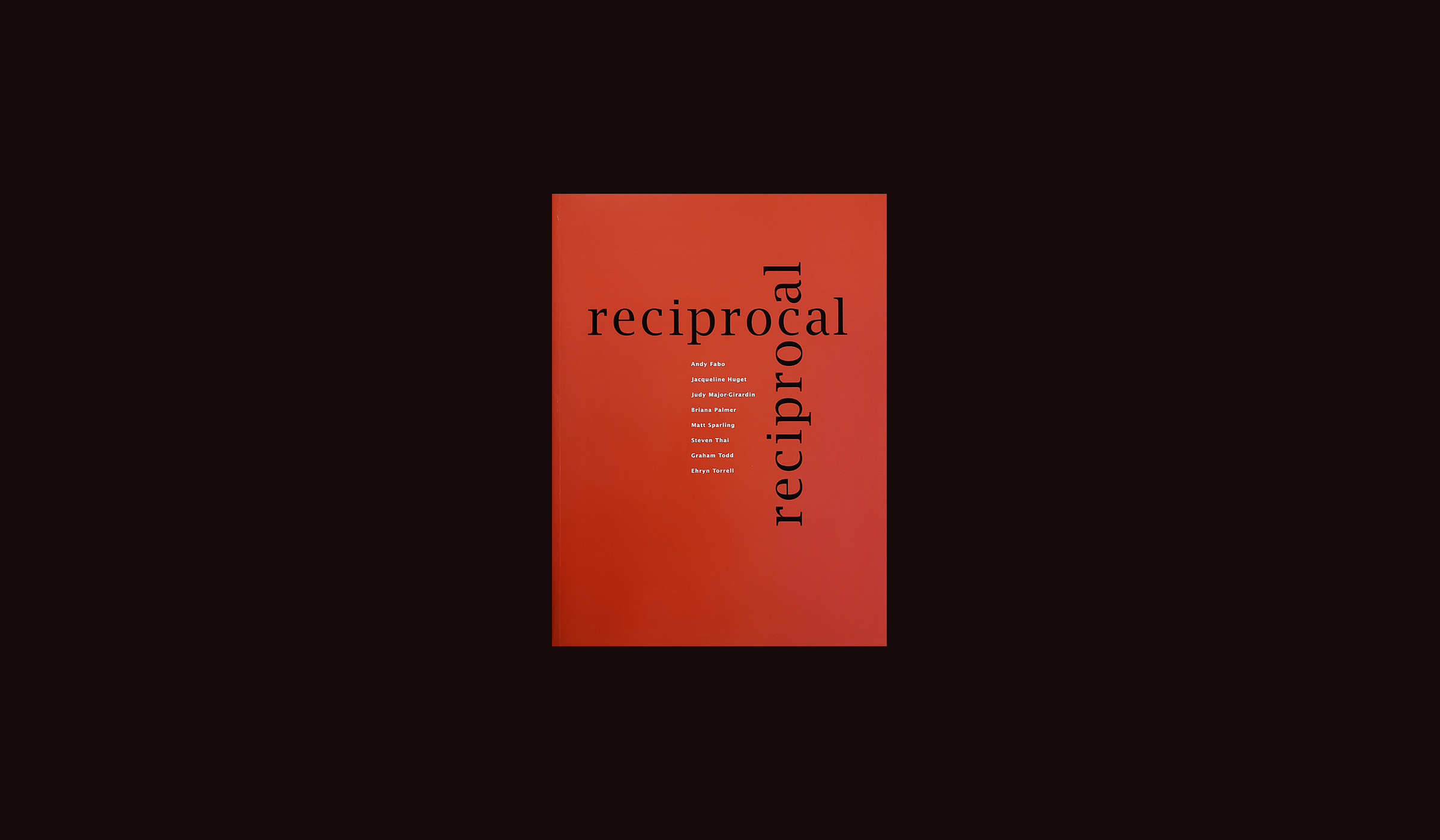 Book cover - black text on red background