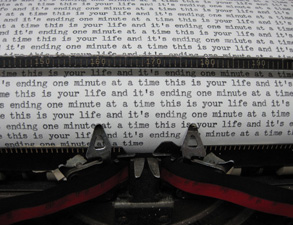 text on a page in a typewriter