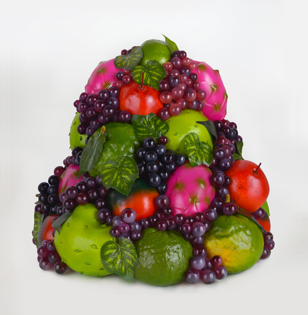 Art by Shellie Zhang - a cornucopia of limes, grapes and other fruits