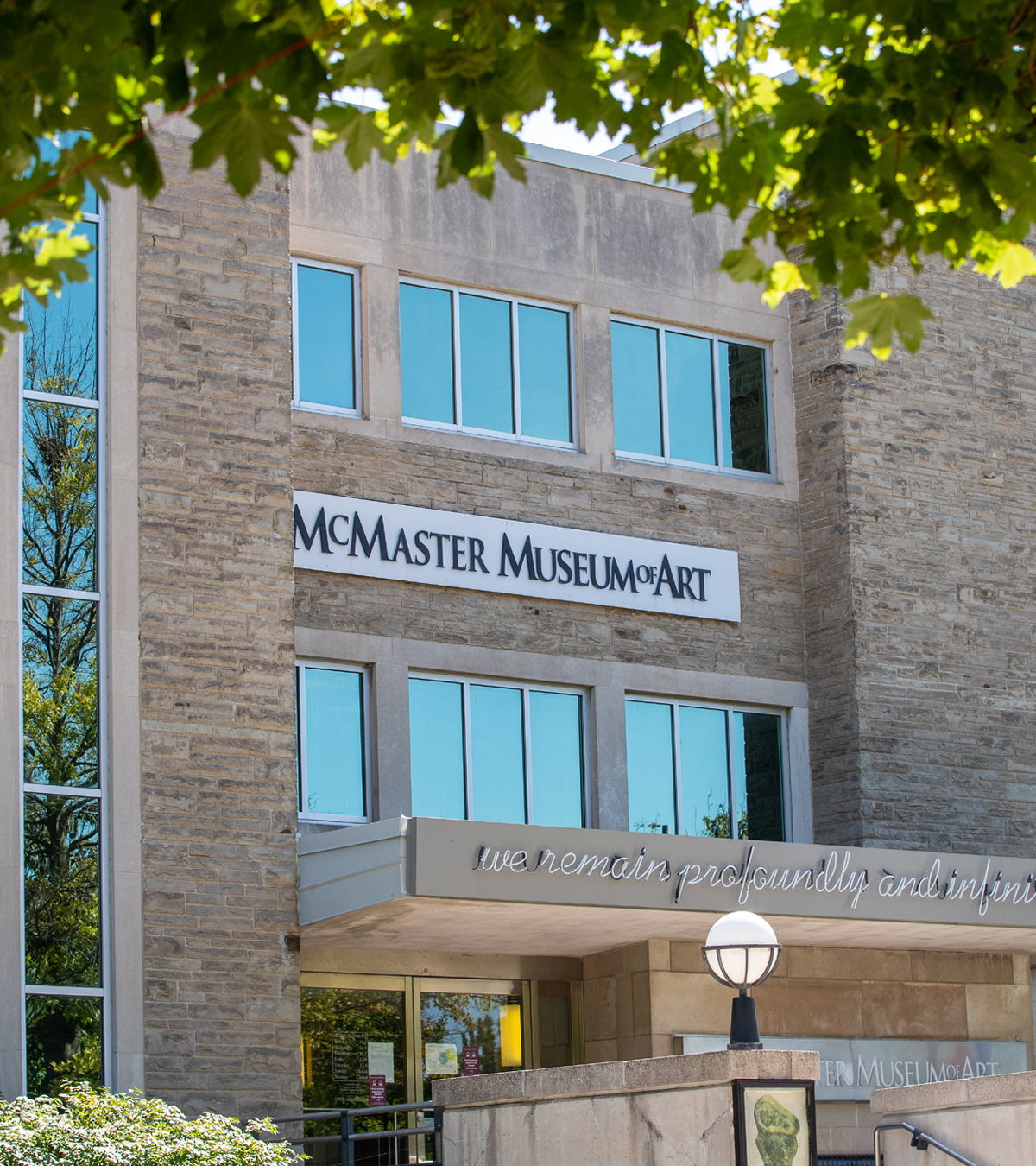 Facade of museum in spring