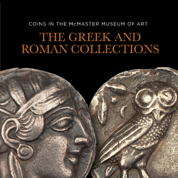 'The Green and Roman Collections' coin catalogue publication on a black background