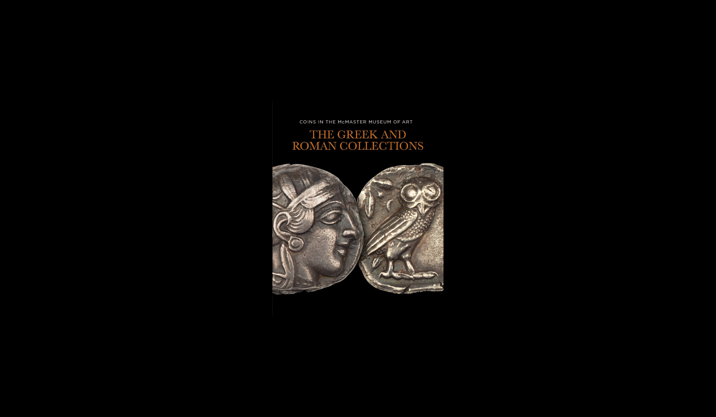 'The Green and Roman Collections' coin catalogue publication on a black background
