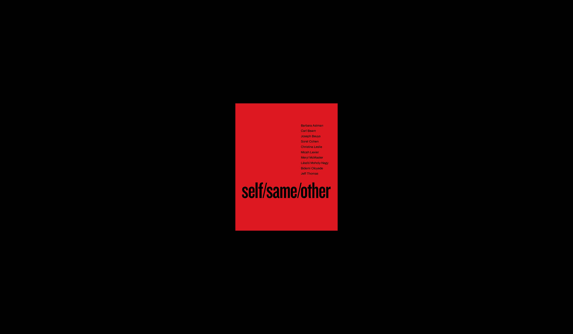 Front cover of self/same/other exhibition catalogue
